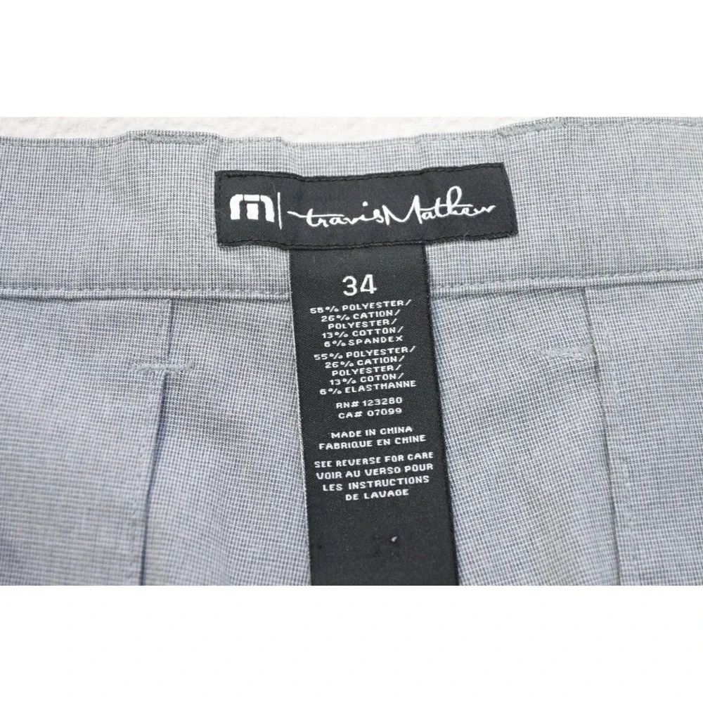 TravisMathew‎ Golf Shorts Mens 34 Grey Stretch Performance Flat Front Athletic